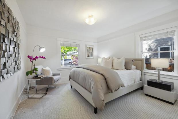 Bedroom in Craftsman home.