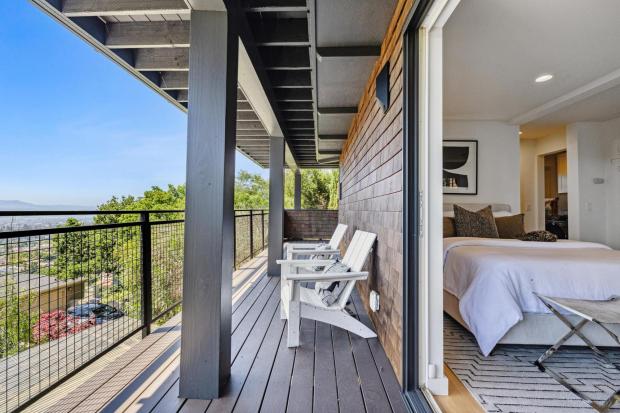 Bedroom with deck.