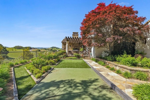 Bocce court.