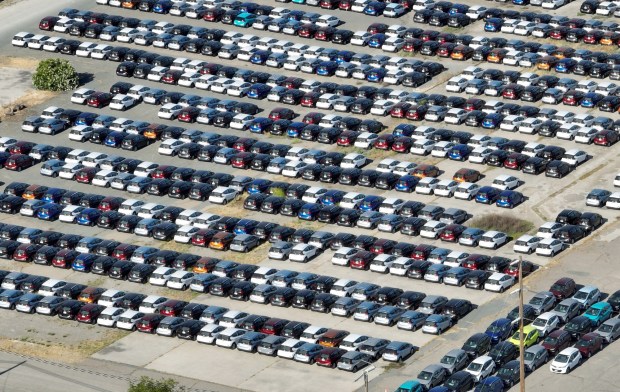 Newly-shipped cars on the Amports lot on Wilbur Avenue in Antioch, Calif., on Monday, May 20, 2024. Amports is a an automotive logistics and processing facility where cars are shipped from abroad for distribution. (Jane Tyska/Bay Area News Group)