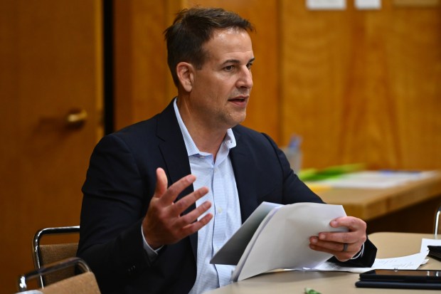 Schneider Electric account executive team leader Marc Starkey attends the Citizen's Bond Oversight Committee meeting held at the Mt. Diablo Unified School District office in Concord, Calif., on Thursday, May 16, 2024. (Jose Carlos Fajardo/Bay Area News Group)