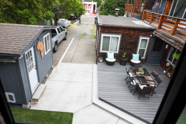 View from one of the two ADUs built in a 8,000 square feet lot in Berkeley, Calif., on Friday, May 24, 2023. (Ray Chavez/Bay Area News Group)