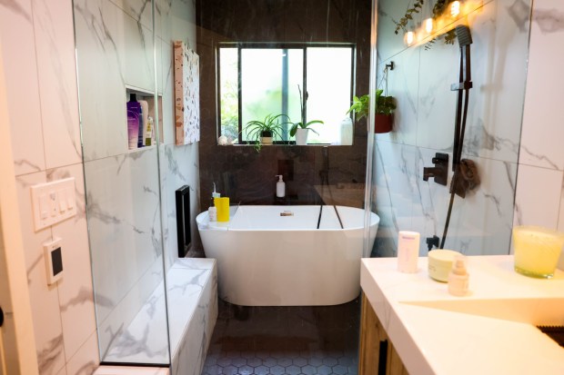 View of the bathroom of one of the two ADUs built in a 8000 square feet lot in Berkeley, Calif., on Friday, May 24, 2023. (Ray Chavez/Bay Area News Group)