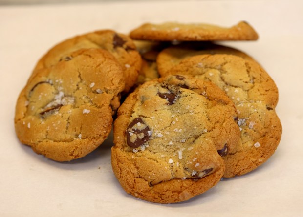 Sonya Ginsburg's signature salted chocolate chip cookies are made at The Lafayette Kitchen in Lafayette, Calif., on Tuesday, April 23, 2024. Ginsburg makes specialty cookies to order. (Jane Tyska/Bay Area News Group)