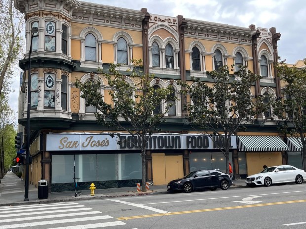 The San Jose Downtown Food Hall is expected to open soon inside the Odd Fellows historic building at 82 through 96 East Santa Clara Street near South Third Street. (George Avalos/Bay Area News Group)