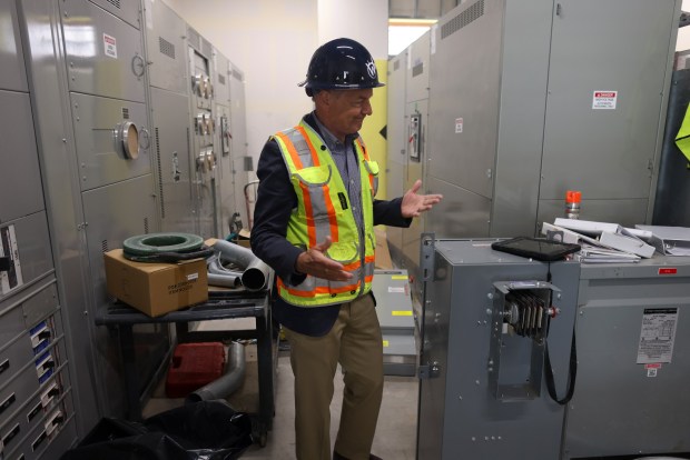 Andy Ball of the oWOW development company tours the 236 unit apartment complex his organization is building at 1510 Webster Street on Wednesday, May 15, 2024, in Oakland, Calif. (Aric Crabb/Bay Area News Group)