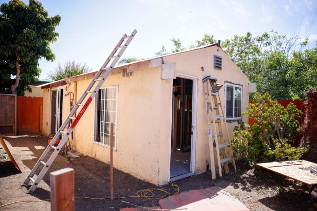 Larry Moore, homeowner, is rebuilding his ADU at his home in East Palo Alto, Calif., Friday, June 7, 2024. (Shae Hammond/Bay Area News Group)