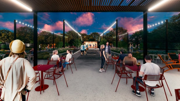 Walnut Creek's Calicraft is in major expansion mode with plans to open a 25,000-square-foot beer garden in Aug. in its current Shadelands business park lot and a new rooftop taproom set to open downtown in early summer, upstairs from Va de Vi. (Artist rendering courtesy of Calicraft)