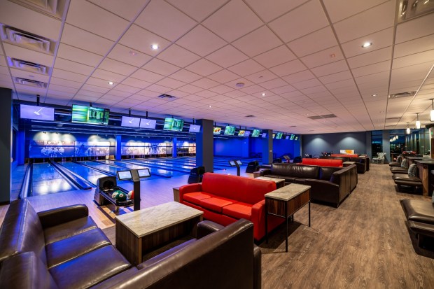 The new Pinstripes in San Mateo includes a full restaurant, two bars, a bowling alley and bocce courts. (Courtesy Pinstripes)