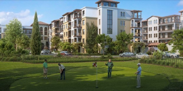 The Greens at Pruneridge, a housing development and golf course revamp at 400 Saratoga Avenue in Santa Clara, concept. Part of Pruneridge Golf Club and the housing development are visible in the image.(Kenneth Rodrigues & Partners)