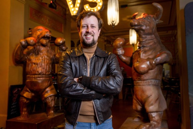 Jake Isgar, film programmer at Alamo Drafthouse, visits the chain's location in San Francisco, Calif., Tuesday, March 19, 2024. (Karl Mondon/Bay Area News Group)