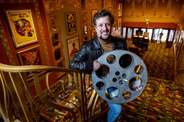 Jake Isgar, film programmer at Alamo Drafthouse, visits the chain's location in San Francisco, Calif., Tuesday, March 19, 2024. (Karl Mondon/Bay Area News Group)