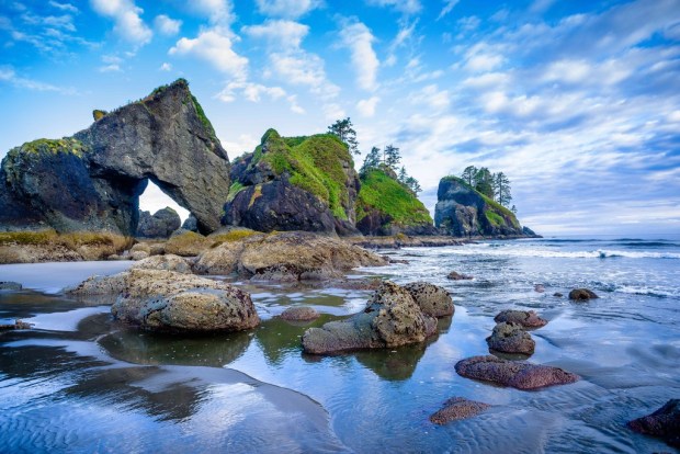 Washington's stunning Olympic National Park encompasses dramatic mountain peaks, rainforests and rugged beaches. (Getty Images)