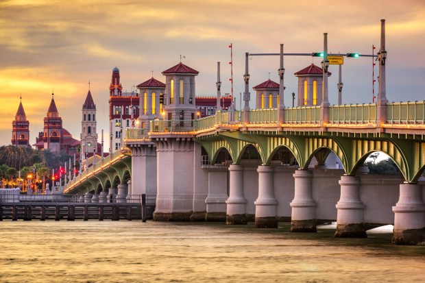 Florida's historic St. Augustine -- and its scenic Bridge of Lions -- was recently singled out by U.S. News & World Report as one of the best affordable vacation spots in the country. (Getty Images)